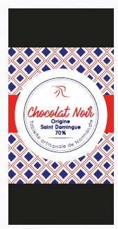 Voir le produit TABLETTE CHOCOLAT NOIR ORIGINE SAINT DOMINGUE 70% - 90g du marchand ROYALE NORMANDE