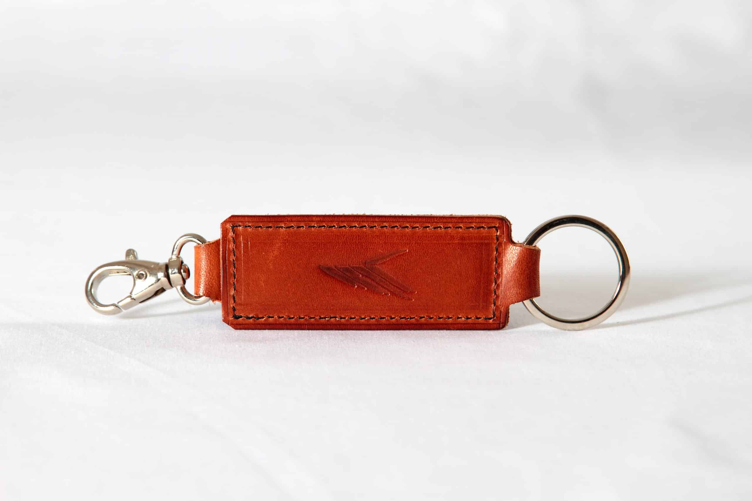 Porte-clés mousqueton gravé rouge