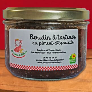 Voir le produit Boudin à tartiner au piment d’Espelette du marchand Le Cochon de Falaise - SAS HOVALE - Produits du terroir