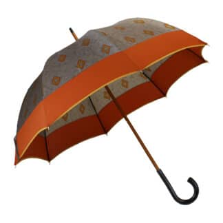 Voir le produit Parapluie long gris marbré à losange orange du marchand H2o Parapluies - Chapeaux & Parapluies