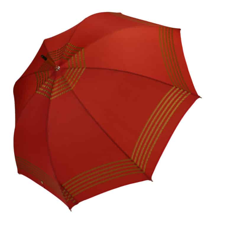 Parapluie long rouge et doré