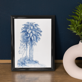 Voir le produit Le palmier, version bleue du marchand Laurence Natier, atelier de peinture décorative - Sculpture & Oeuvres murales