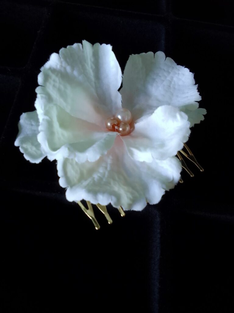 Peigne floral Hortensia double