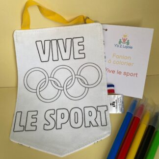 Voir le produit Fanion à colorier Vive le sport du marchand Y'a 2 Lajoie